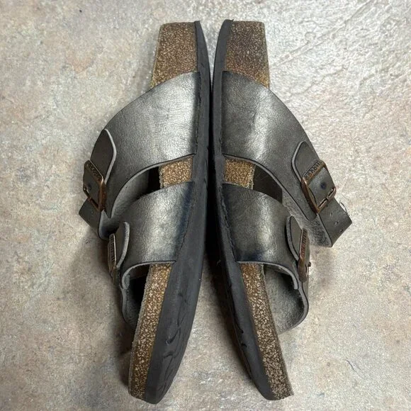 Birkenstock Sydney Slide Sandals Graceful Taupe Womens 39 US 8 Straps Cork - Picture 6 of 14